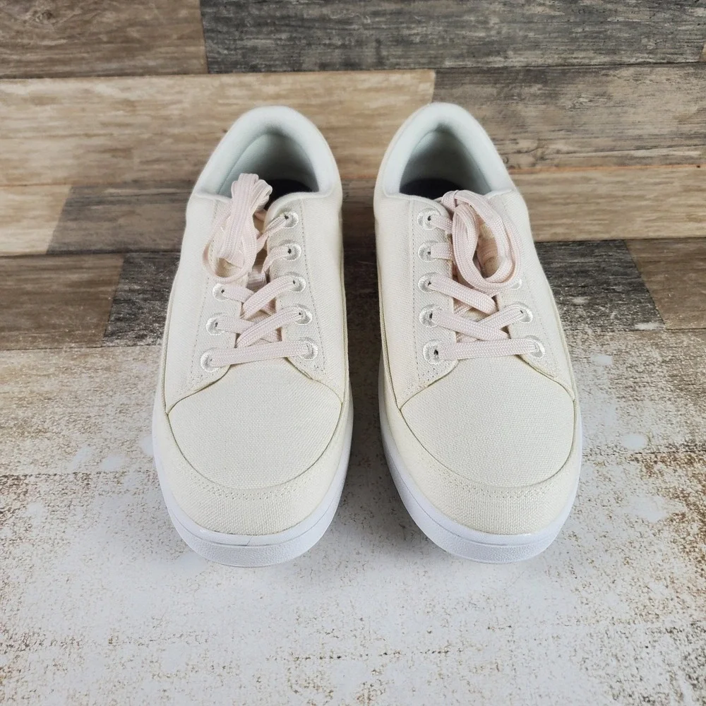 Allbirds Canvas Pacer Womens Shoes Sz 8 W Running Natural White Lace Up Sneaker